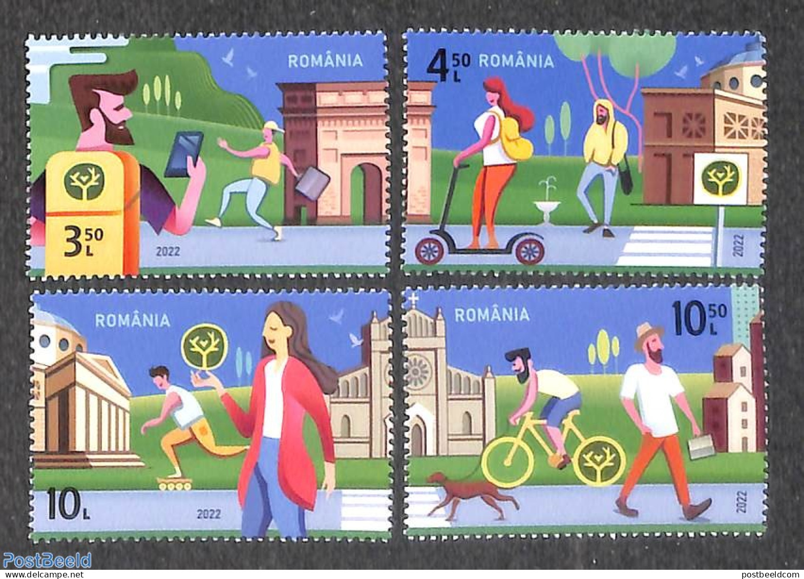 Romania 2022 Green Friday 4v, Mint NH, Nature - Sport - Dogs - Environment - Cycling - Neufs