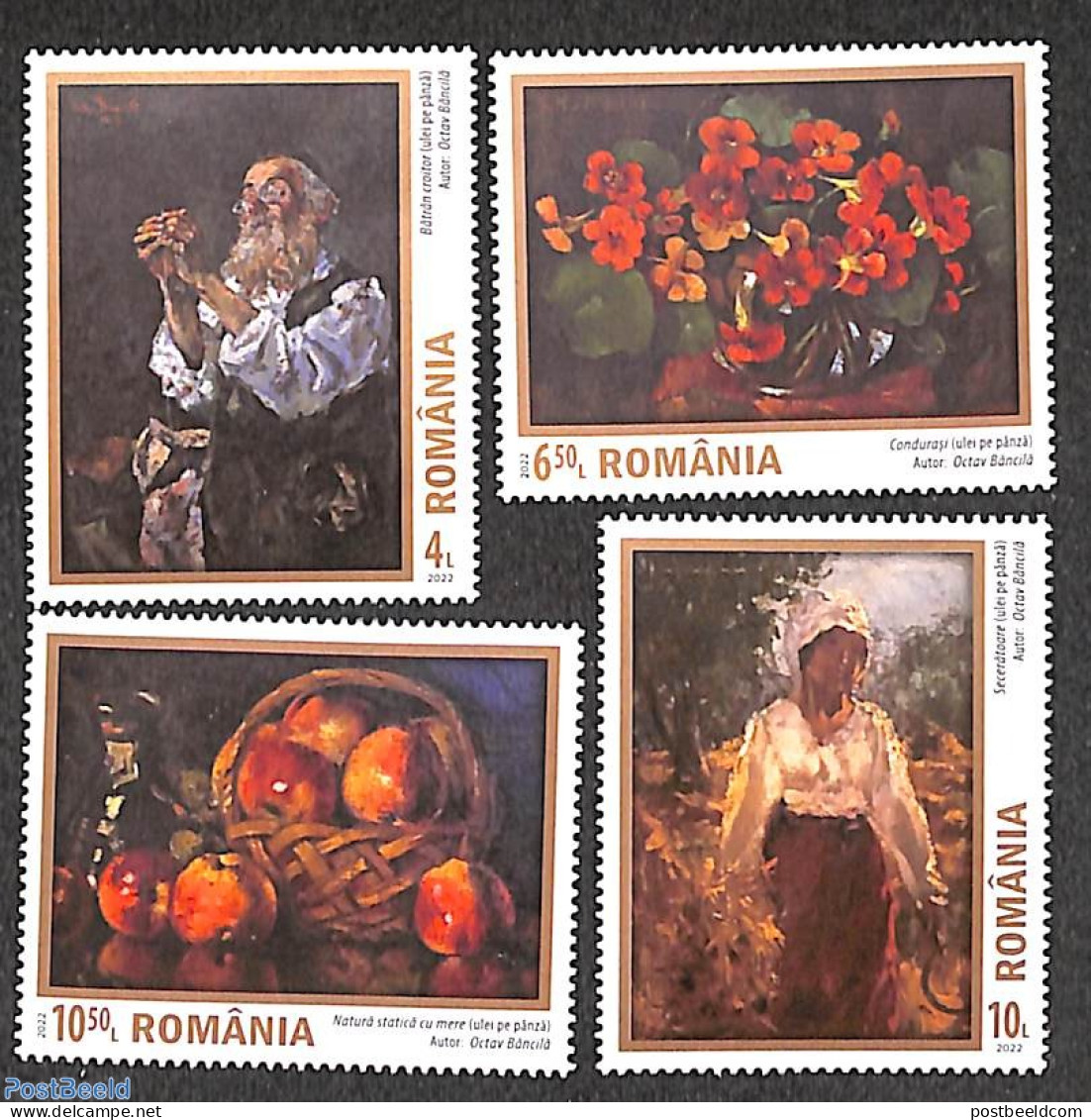 Romania 2022 Octav Bancila 4v, Mint NH, Art - Paintings - Nuevos