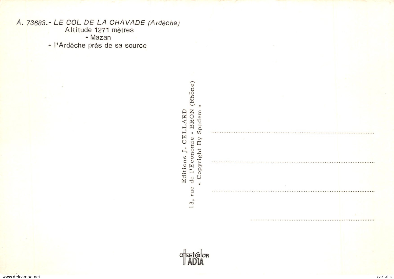 07-LE COL DE LA CHAVADE-N°4181-A/0323 - Andere & Zonder Classificatie