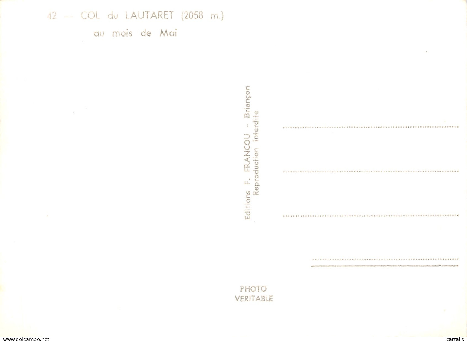 05-LE COL DU LAUTARET-N°4181-A/0315 - Andere & Zonder Classificatie