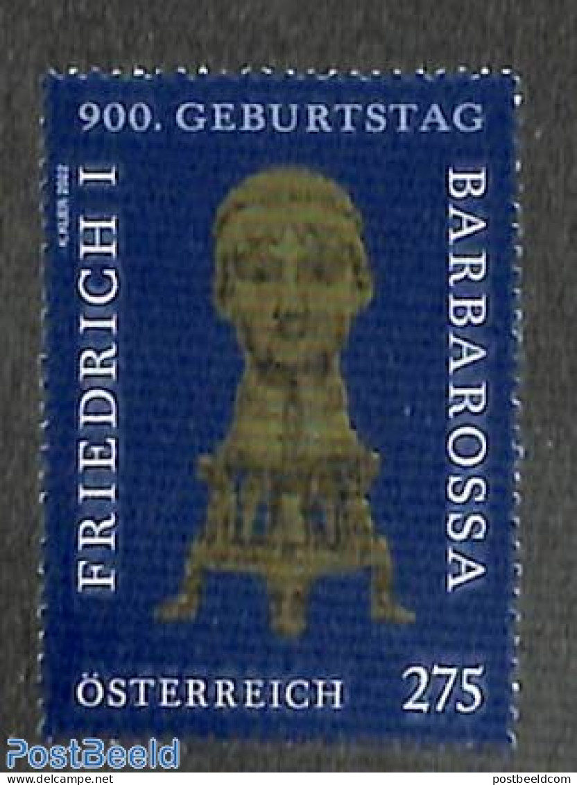 Austria 2022 Friedrich I, Barbarossa 1v, Mint NH, Art - Art & Antique Objects - Neufs