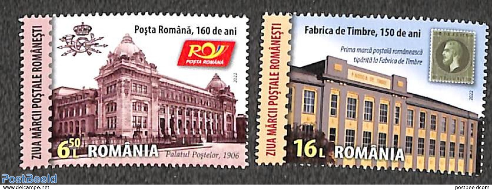 Romania 2022 Stamp Day 2v, Mint NH, Post - Stamp Day - Stamps On Stamps - Unused Stamps