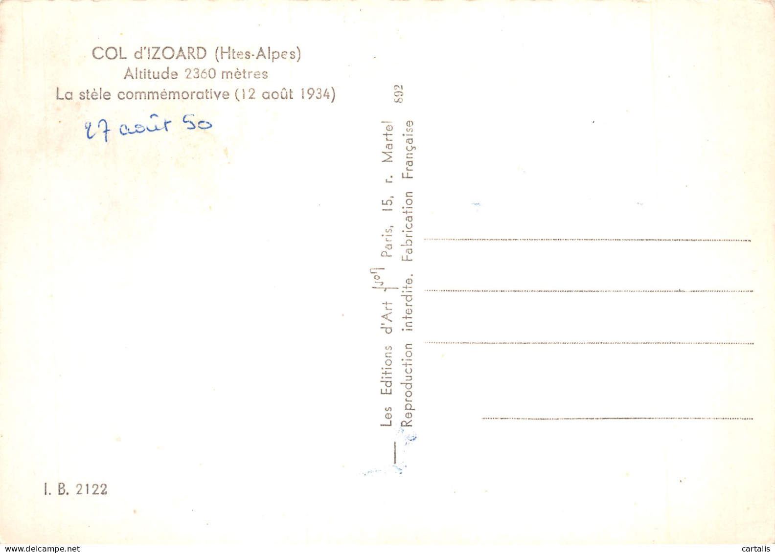 05-LE COL D IZOARD-N°4181-A/0251 - Andere & Zonder Classificatie