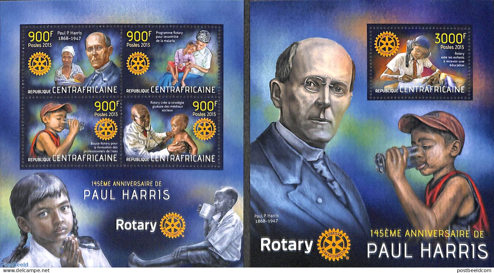 Central Africa 2013 Rotary 2 S/s, Mint NH, Health - Various - Health - Rotary - Rotary, Club Leones