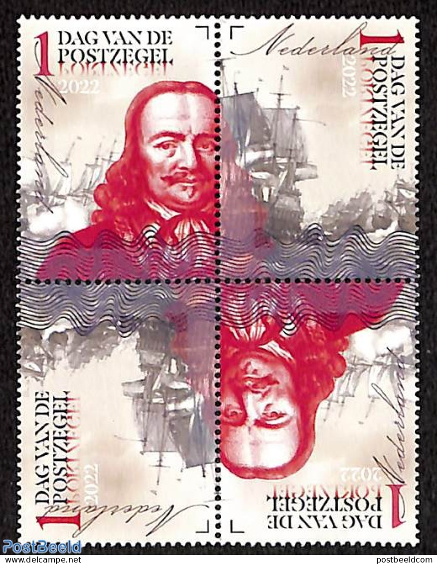 Netherlands 2022 Stamp Day 2x2v [+] Tete Beche, Mint NH, Transport - Stamp Day - Ships And Boats - Nuevos