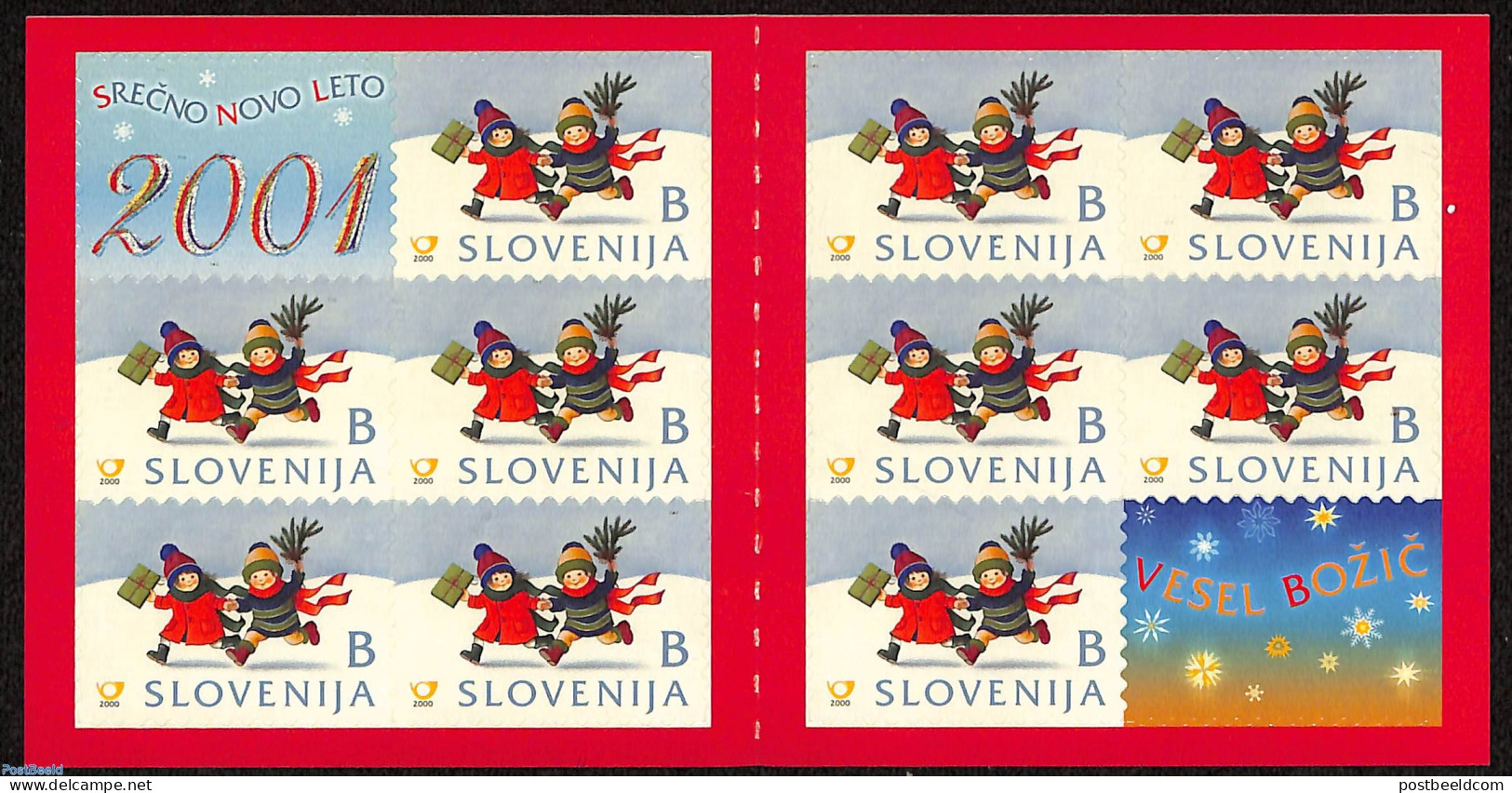 Slovenia 2000 Christmas Booklet, Mint NH, Religion - Christmas - Weihnachten