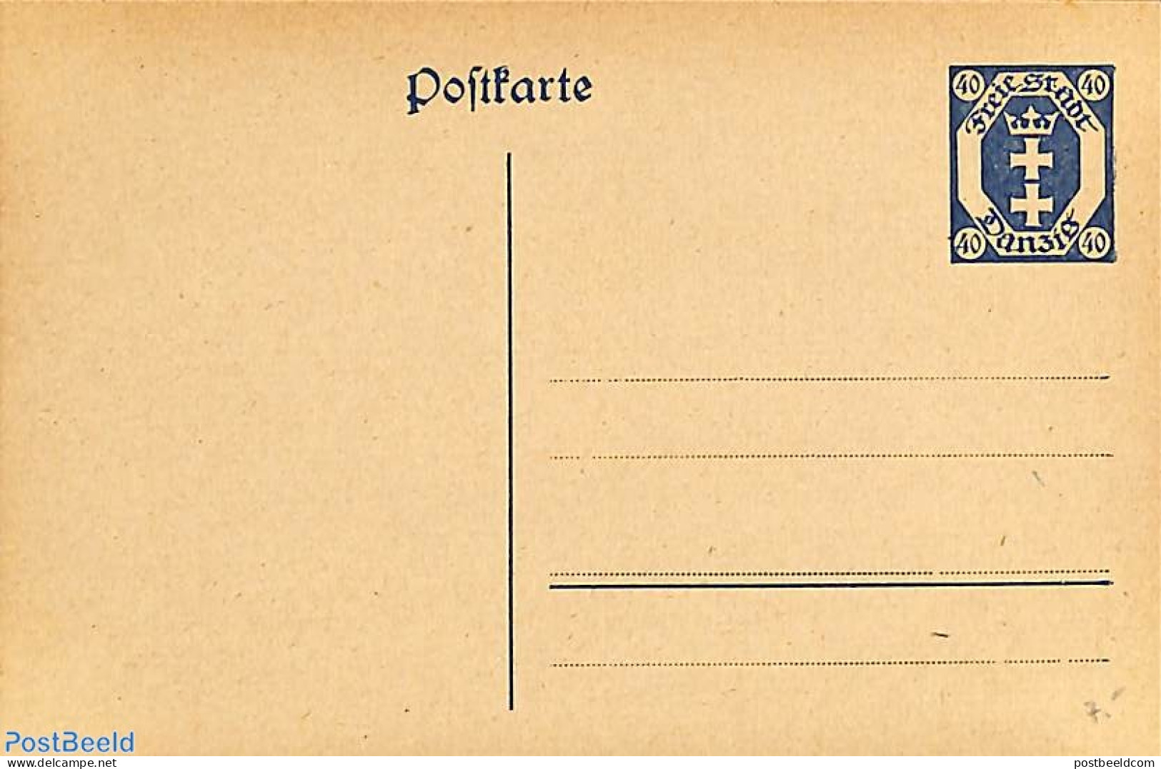 Germany, Danzig 1921 Postcard 40pf, Unused Postal Stationary - Other & Unclassified