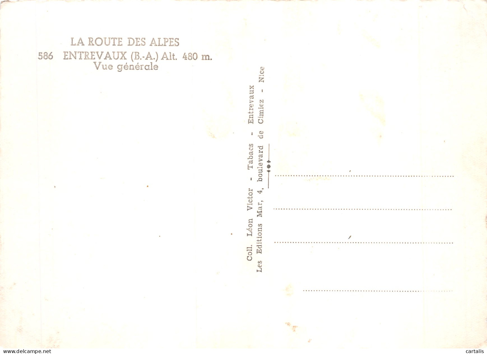 04-ENTREVAUX-N°4181-A/0131 - Altri & Non Classificati