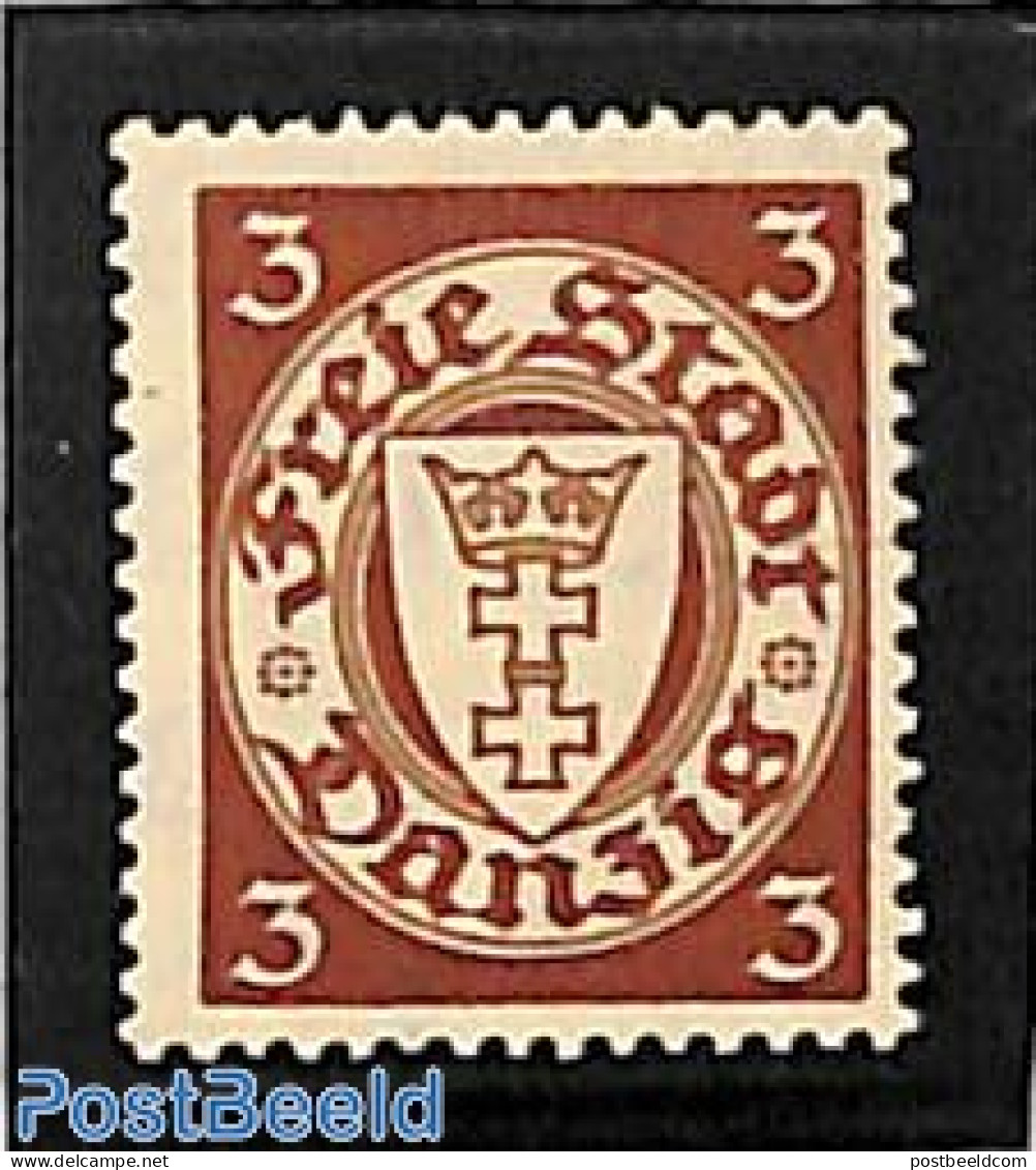 Germany, Danzig 1924 3pf, Stamp Out Of Set, Mint NH - Sonstige & Ohne Zuordnung