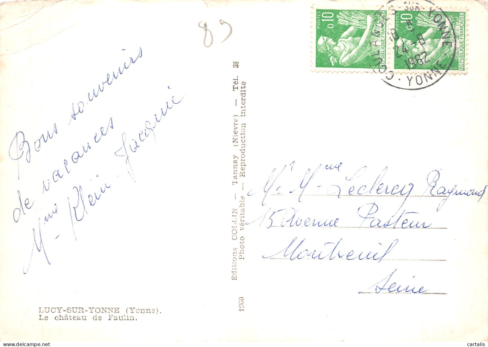 89-LUCY SUR YONNE-N°4180-D/0037 - Other & Unclassified