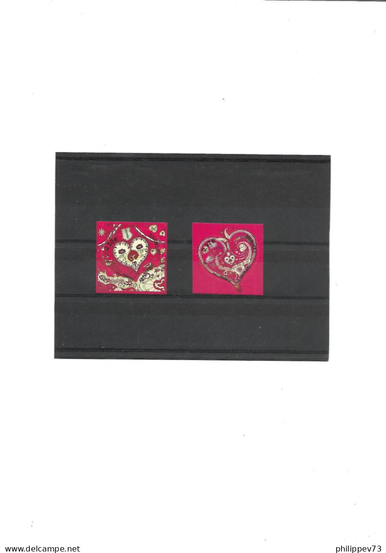 TP Autoadhésif Saint Valentin " De Tout Coeur" Hermès 2013 N° 787-788  Année 2013 N** Support Blanc - Unused Stamps