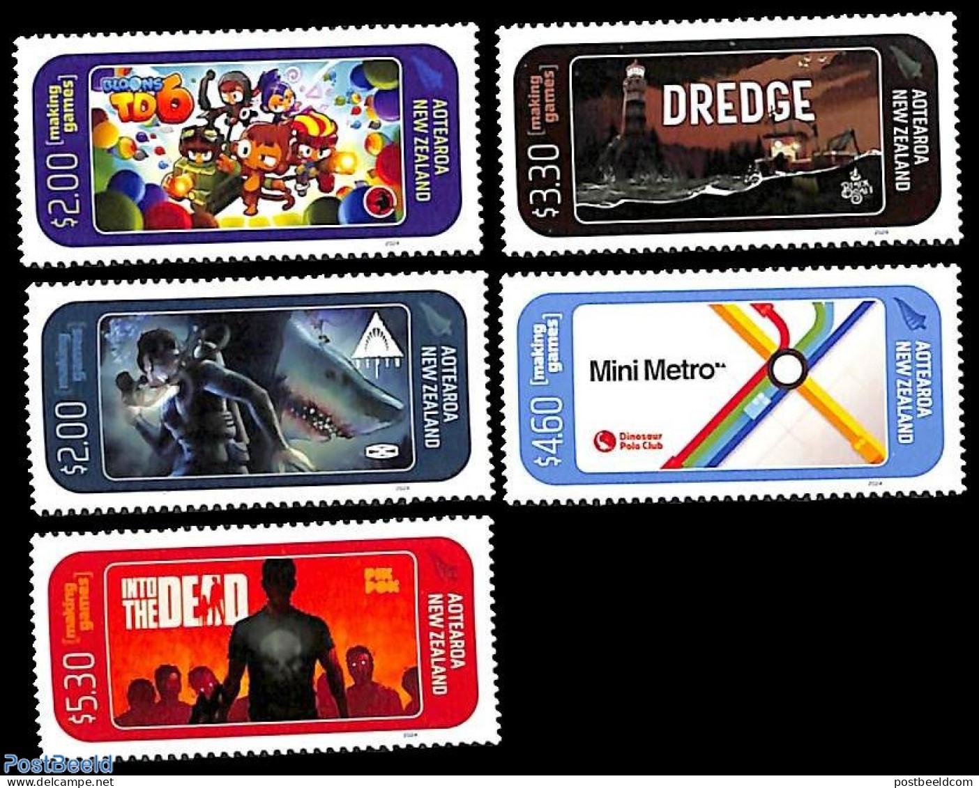 New Zealand 2024 Game Developments 5v, Mint NH, Science - Computers & IT - Unused Stamps
