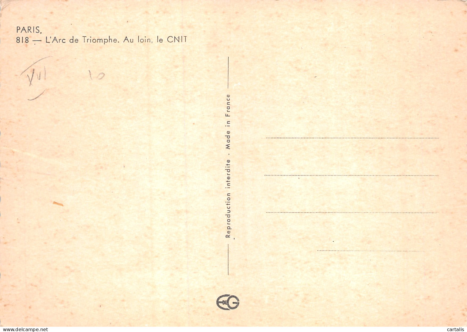 75-PARIS ARC DE TRIOMPHE-N°4181-C/0279 - Triumphbogen