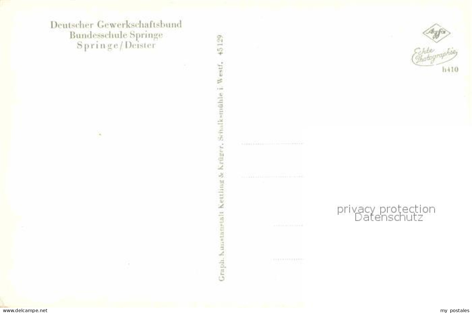 72795136 Springe Deister Gewerkschaftsbund Bundesschule Springe - Andere & Zonder Classificatie