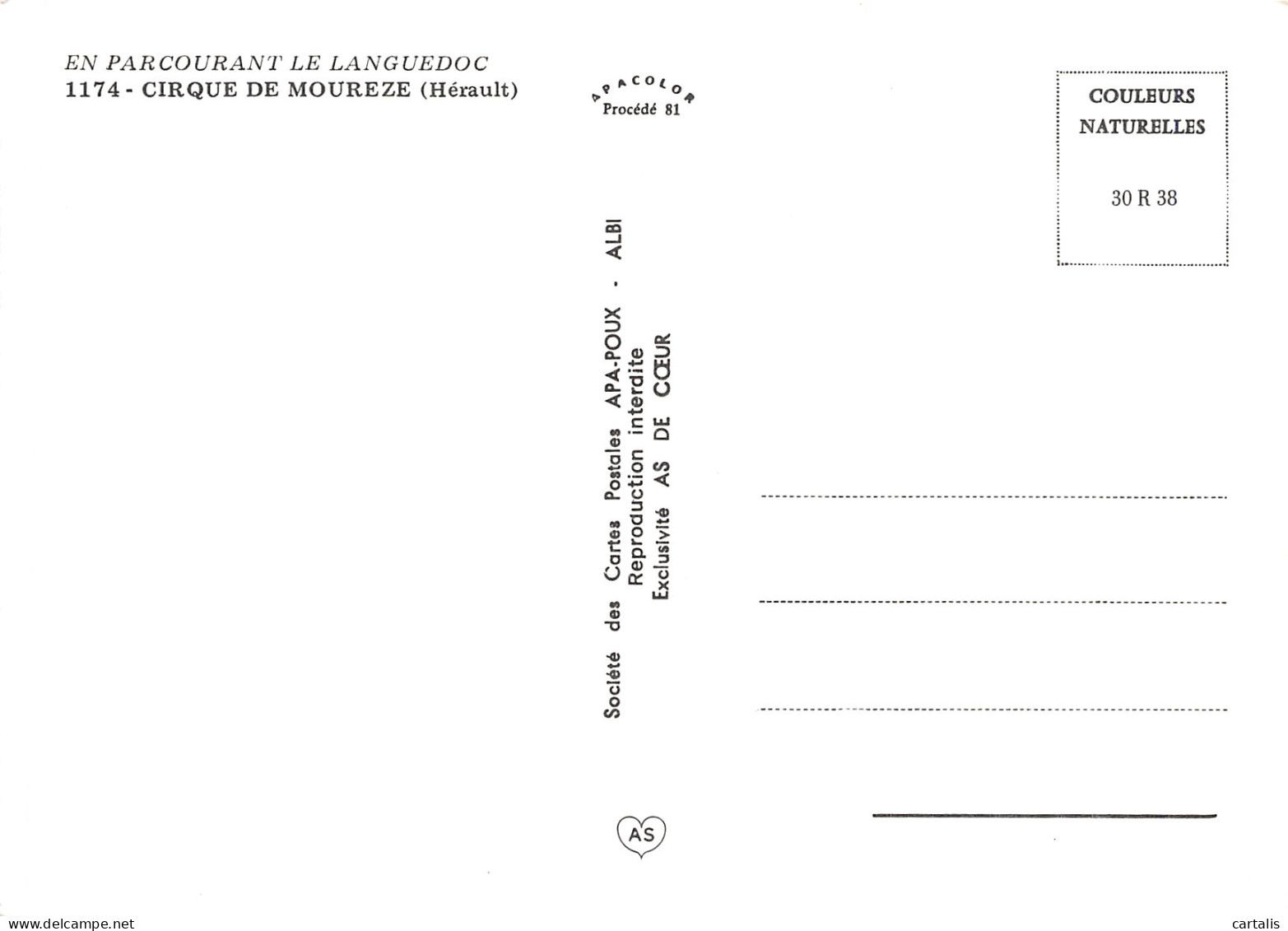 34-CIRQUE DE MOUREZE-N°4181-C/0155 - Andere & Zonder Classificatie