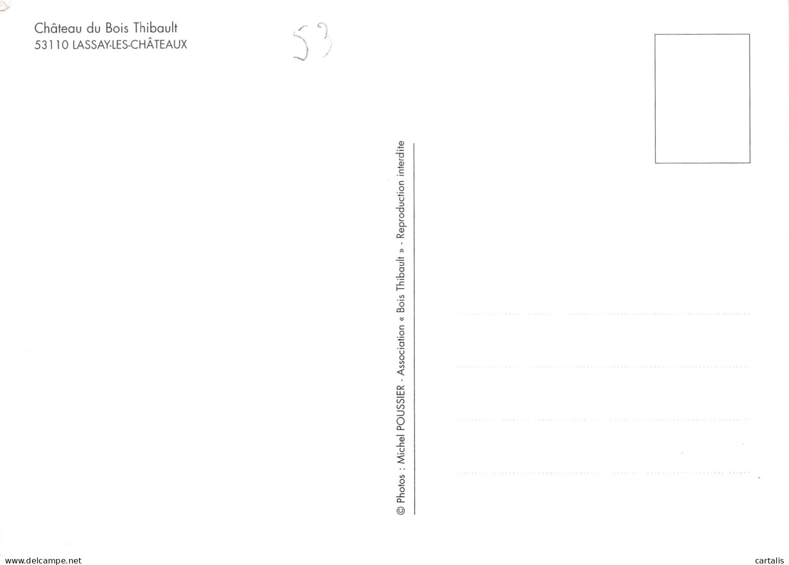 53-LASSAY LES CHATEAUX LE CHATEAU BOIS THIBAULT-N°4181-C/0113 - Lassay Les Chateaux