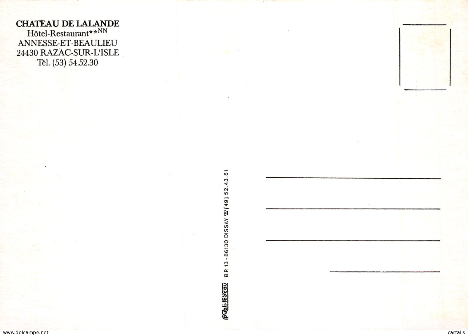 24-RAZAC SUR L ISLE LE CHATEAU DE LALANDE-N°4181-C/0007 - Other & Unclassified
