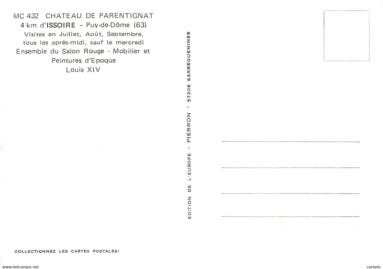 63-ISSOIRE LE CHATEAU DE PARENTIGNAT-N°4181-C/0003 - Issoire