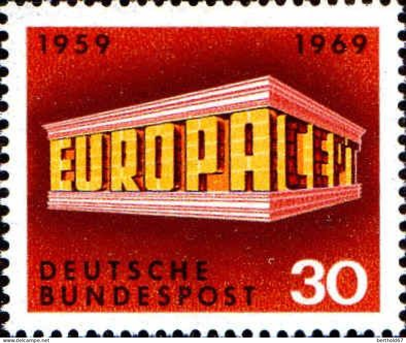 RFA Poste N** Yv: 446/447 Europa Cept Temple (Thème) - 1969