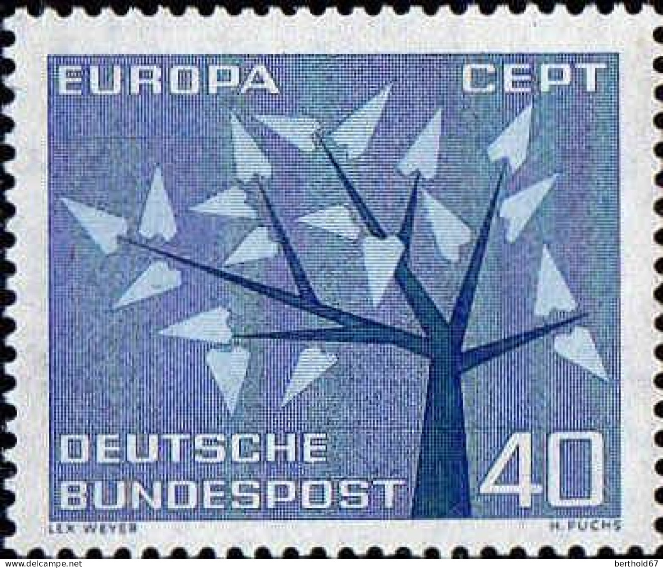 RFA Poste N** Yv: 255/256 Europa Cept Arbre à 19 Feuilles (Thème) - 1962