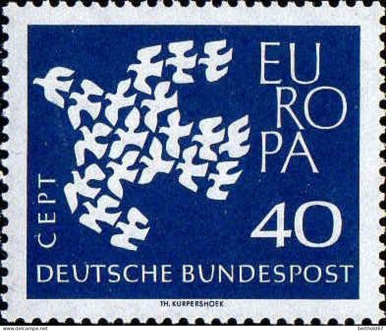 RFA Poste N** Yv: 239/240 Europa Cept 19 Colombes (Thème) - 1961