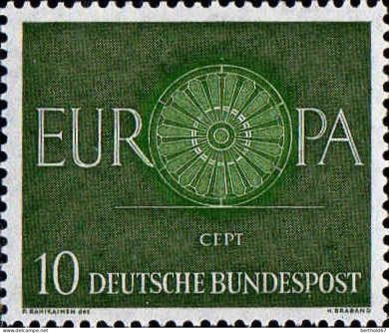 RFA Poste N** Yv: 210/212 Europa Cept Roue (Thème) - 1960