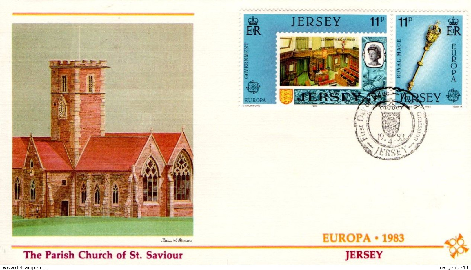 JERSEY FDC 1966 EGLISE SAINT SAVIOUR - Christianisme