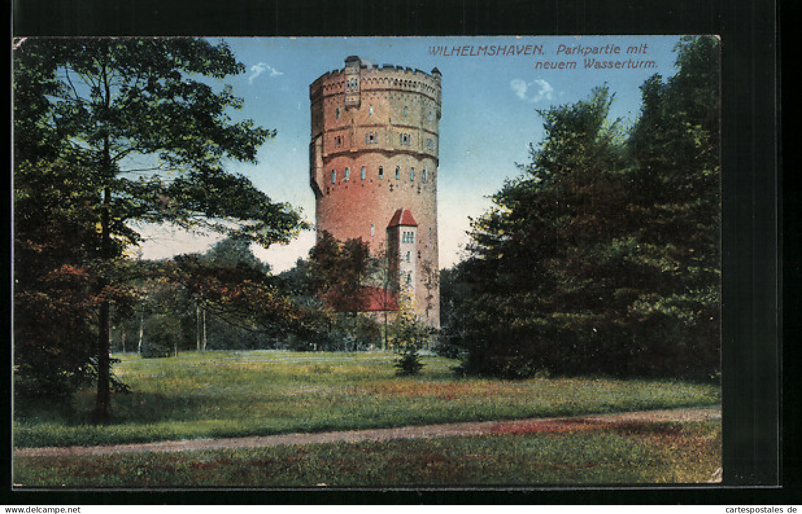 AK Wilhelmshaven, Parkpartie Mit Neuem Wasserturm  - Wilhelmshaven