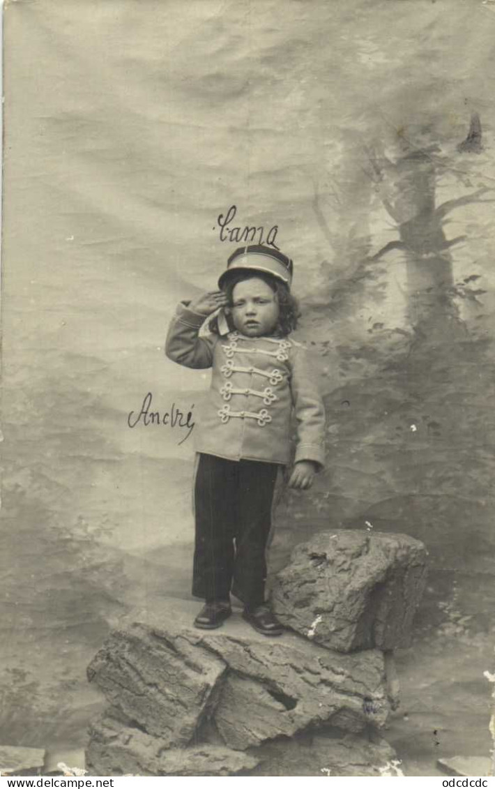 Carte Photo Portrait Jeune Garçon En Militaire RV - Ritratti