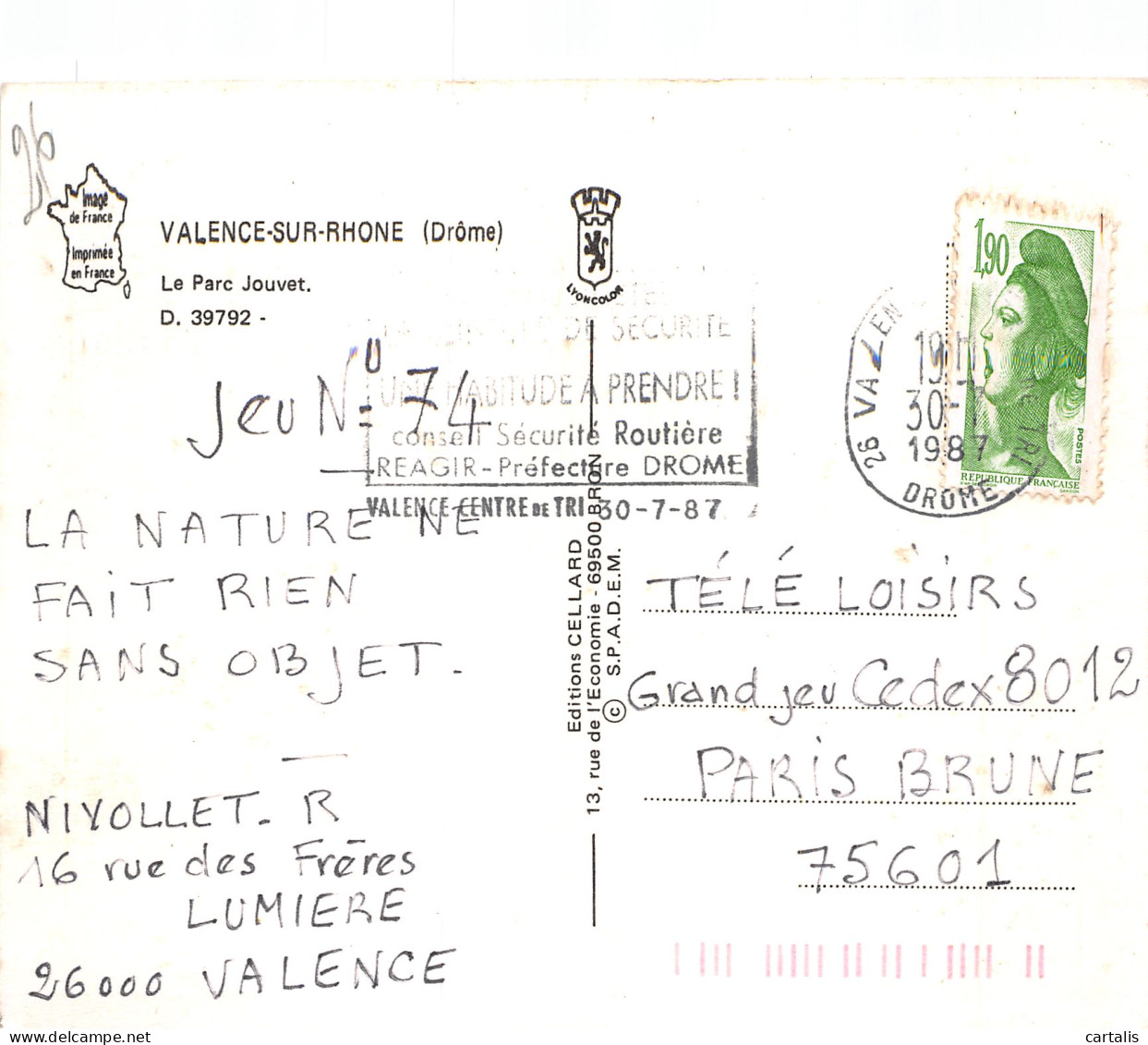 26-VALENCE SUR RHONE-N°4183-B/0089 - Valence