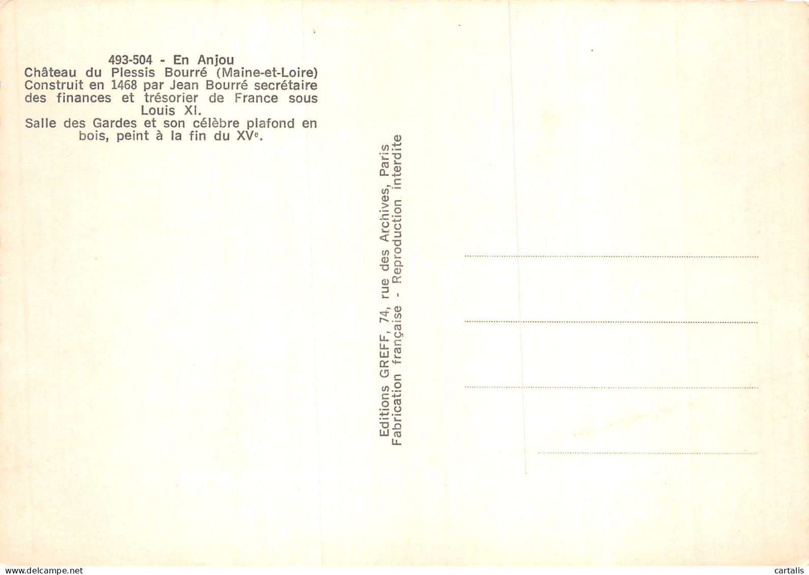 49-ECUILLE LE CHATEAU DU PLESSIS BOURRE-N°4183-A/0161 - Autres & Non Classés