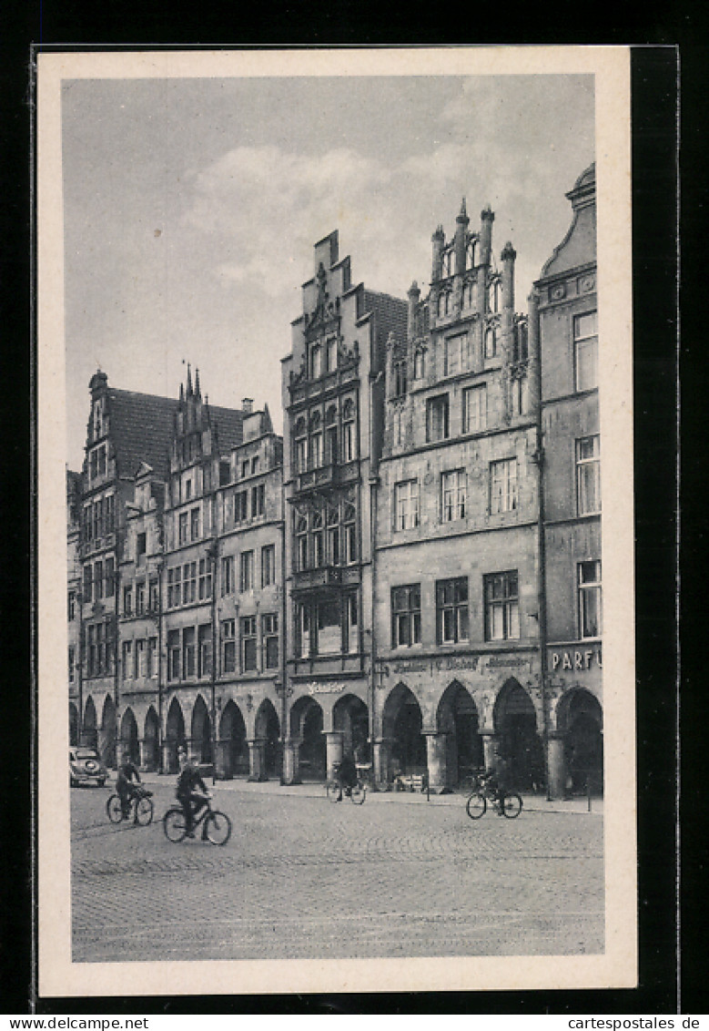 AK Münster I. Westf., Alte Giebelhäuser Am Prinzipalmarkt  - Münster