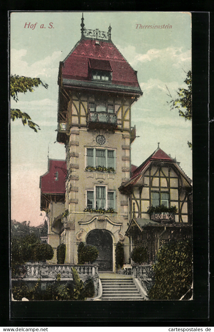 AK Hof I. B., Vor Dem Restaurant Theresienstein  - Andere & Zonder Classificatie