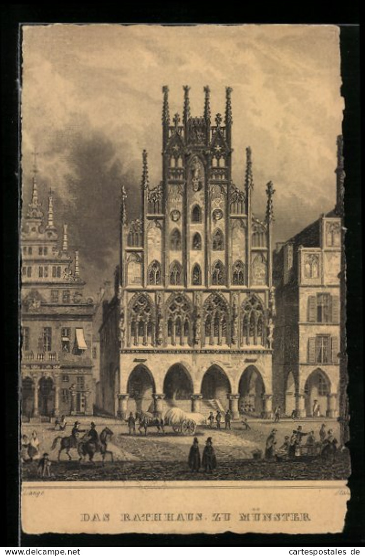 Künstler-AK Münster I. W., Reiter Vor Dem Rathaus  - Muenster