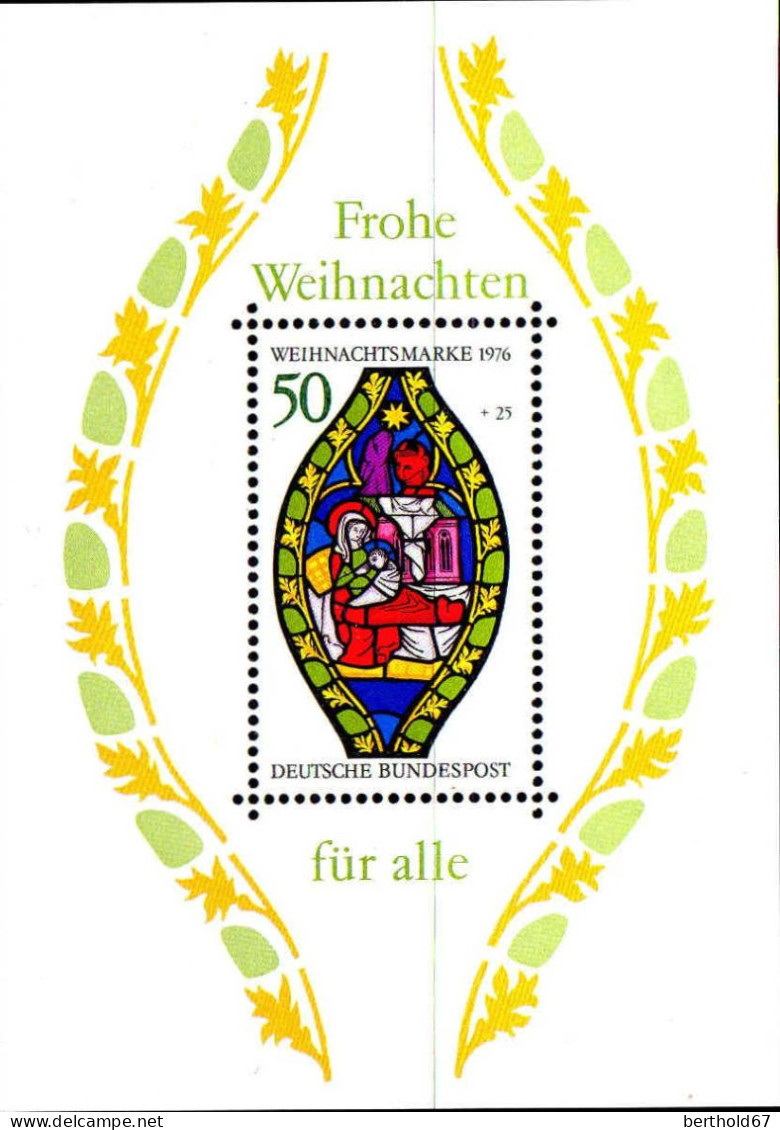 RFA Bloc N** Yv:12 Mi:13 Frohe Weinachten Für Alle (Thème) - Vetri & Vetrate