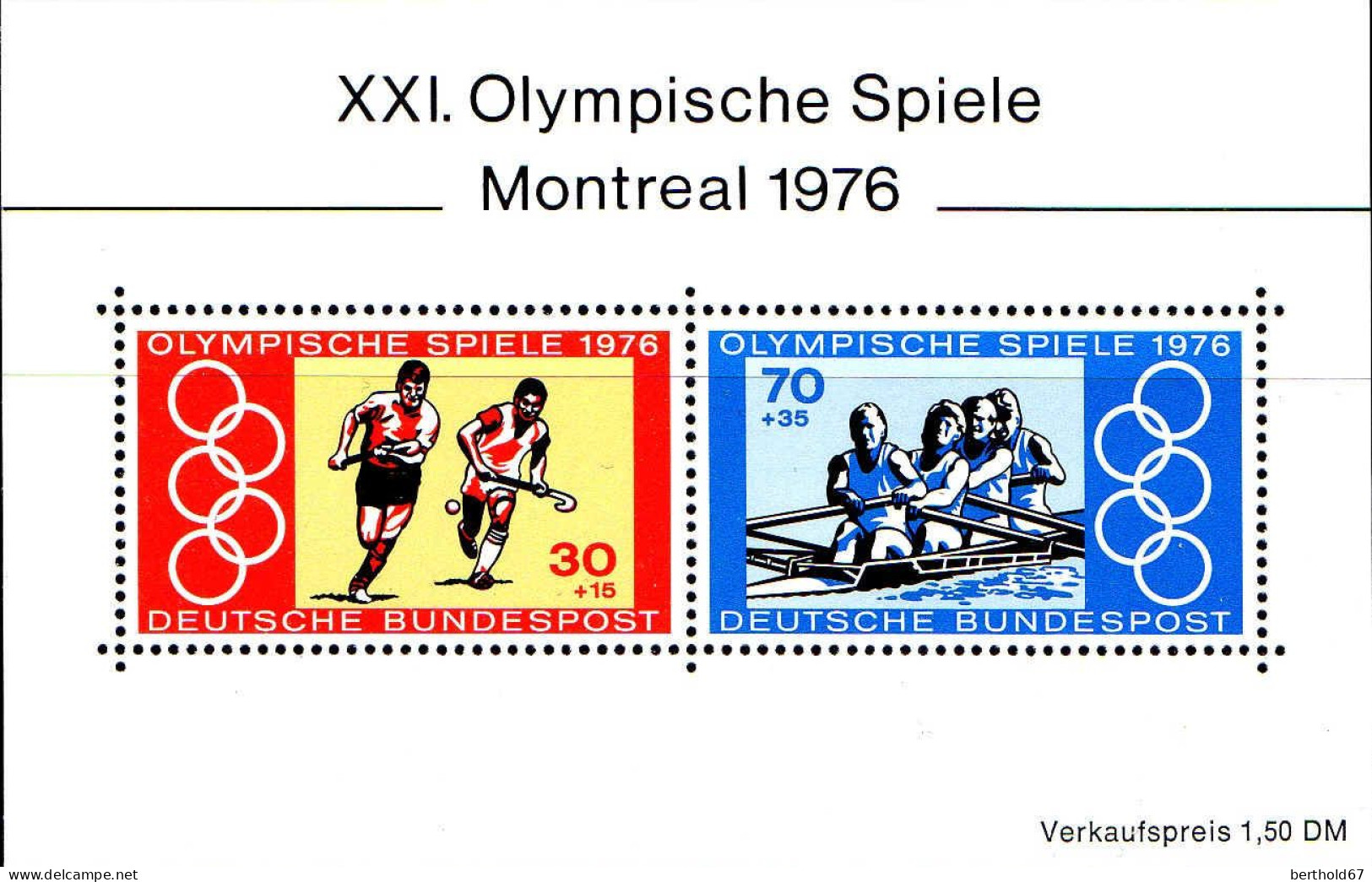 RFA Bloc N** Yv:11 Mi:12 21.Olympische Spiele Montreal 1976 (Thème) - Summer 1976: Montreal