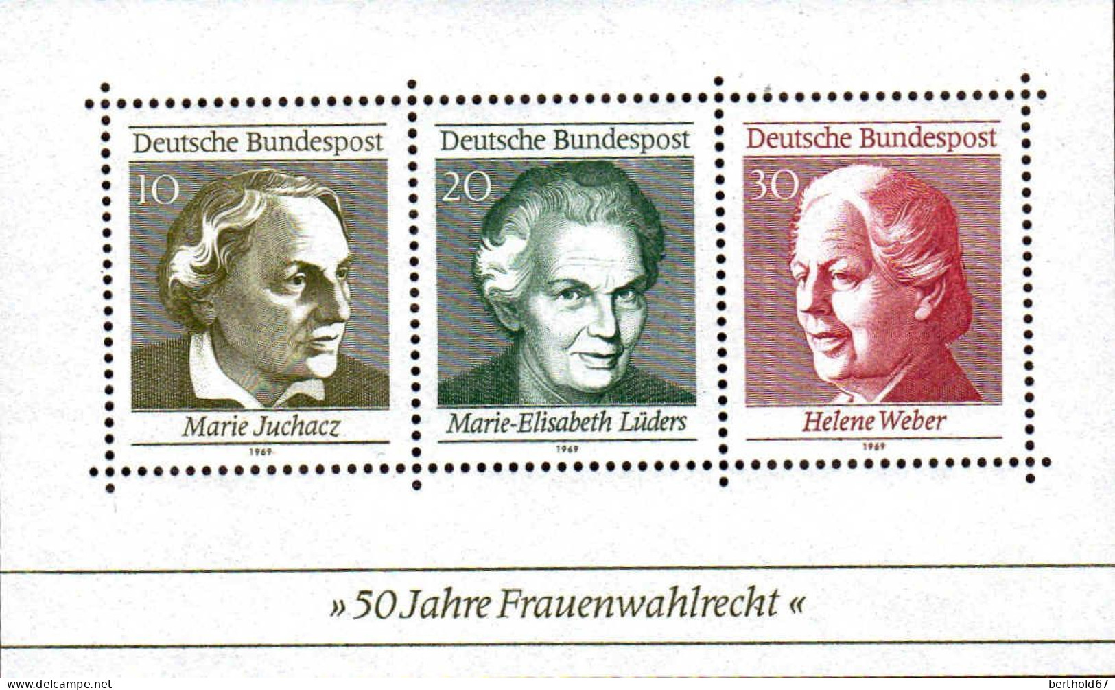 RFA Bloc N** Yv: 4 Mi:5 50.Jahre Frauenwahlrecht (Thème) - Berühmte Frauen