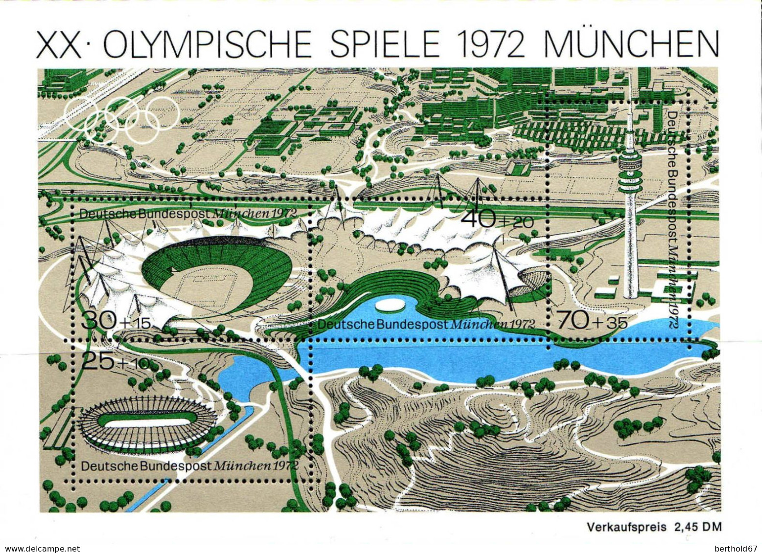 RFA Bloc N** Yv: 6 Mi:7 20.Olympische Spiele München (Thème) - Summer 1972: Munich