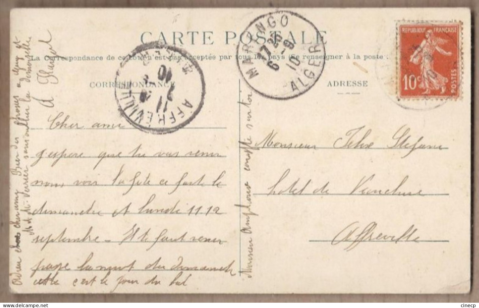 CPA ALGERIE - MARENGO - Avenue De La Gare - TB PLAN TB ANIMATION + Jolie Oblitération 1910 - Other & Unclassified