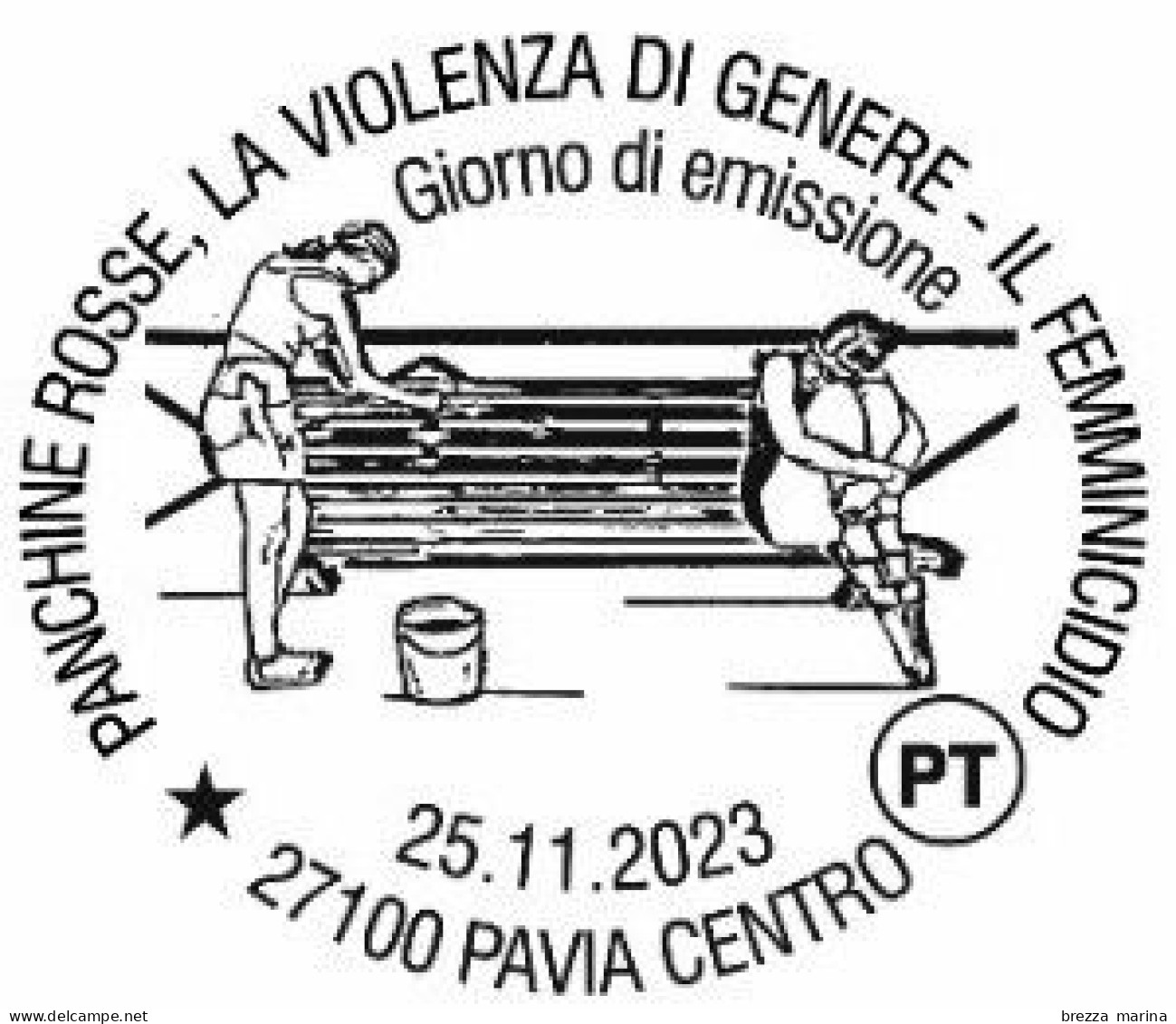 ITALIA - Usato - 2023 - Panchine Rosse, La Violenza Di Genere – Il Femminicidio - B - 2021-...: Oblitérés