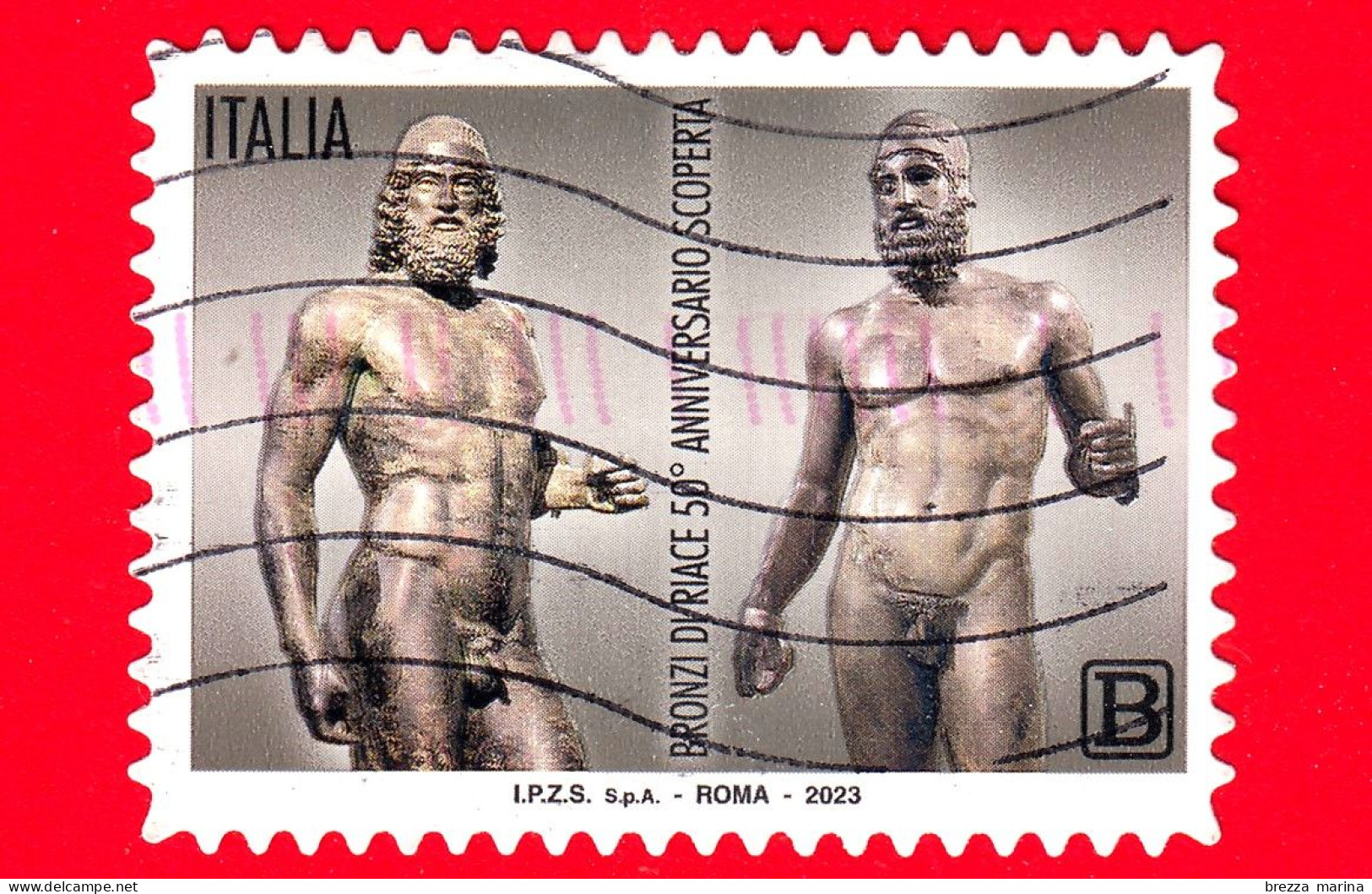 ITALIA - Usato - 2023 - 50 Anni Della Scoperta Dei Bronzi Di Riace – Statue - B - 2021-...: Afgestempeld