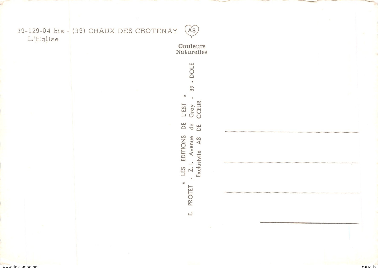 39-CHAUX DES CROTENAY-N°4184-B/0101 - Other & Unclassified