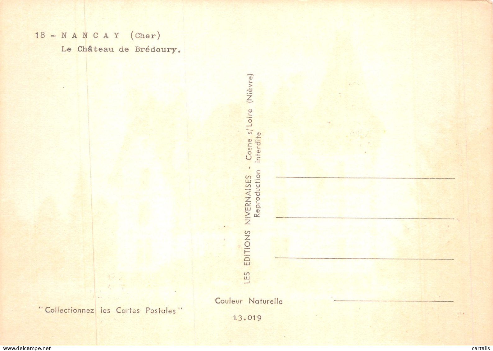 18-NANCAY LE CHATEAU DE BREDOURY-N°4184-B/0095 - Nançay