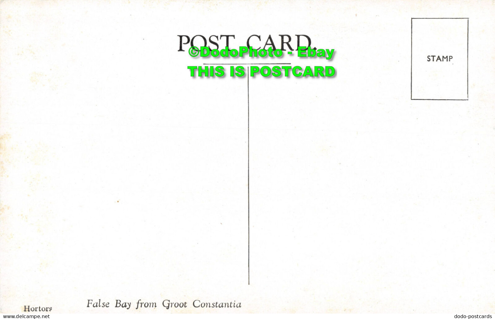 R355411 False Bay From Groot Constantia. Hortors. Postcard - World