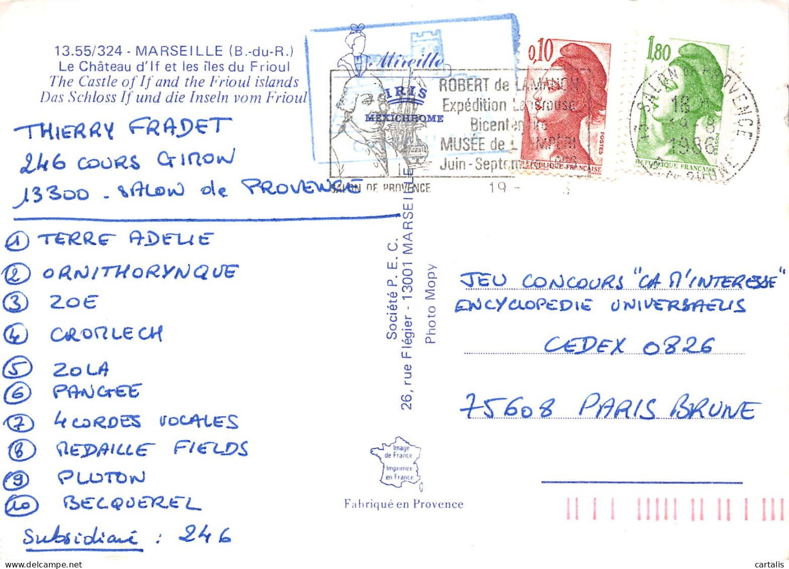 13-MARSEILLE-N°4184-A/0215 - Unclassified