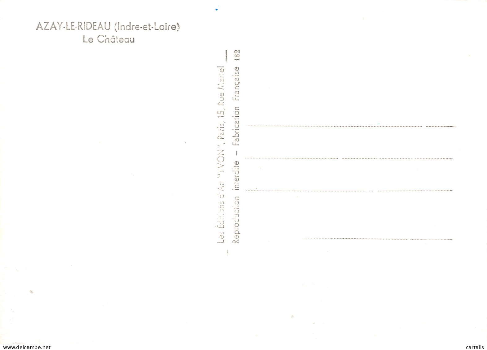 37-AZAY LE RIDEAU LE CHATEAU-N°4184-A/0185 - Azay-le-Rideau