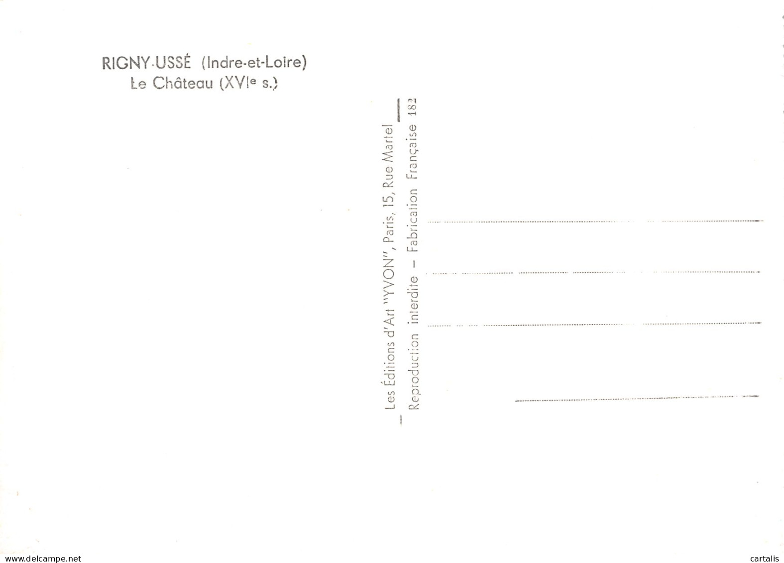 37-RIGNY USSE LE CHATEAU-N°4184-A/0183 - Andere & Zonder Classificatie