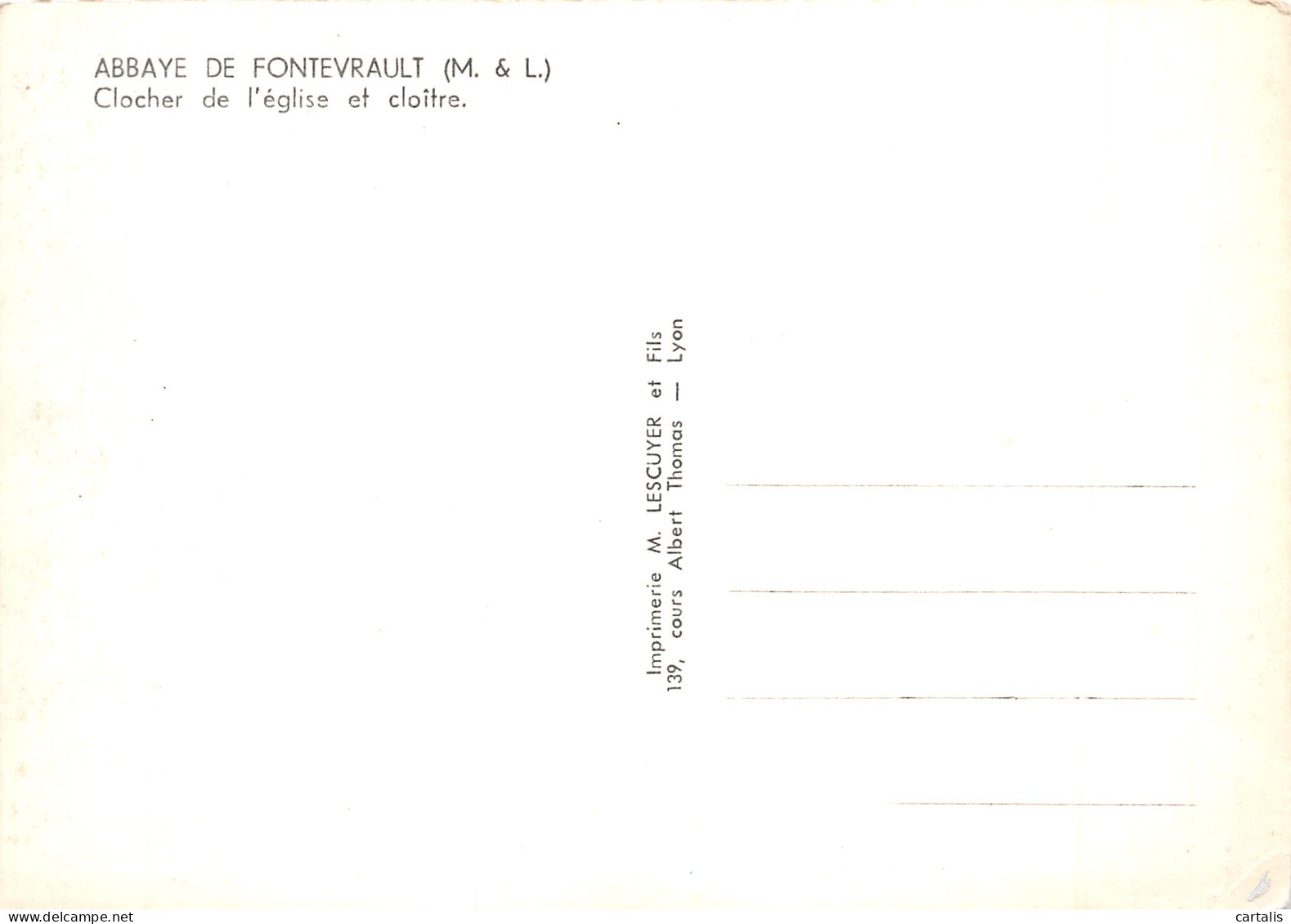49-FONTEVRAULT L ABBAYE-N°4184-A/0075 - Sonstige & Ohne Zuordnung