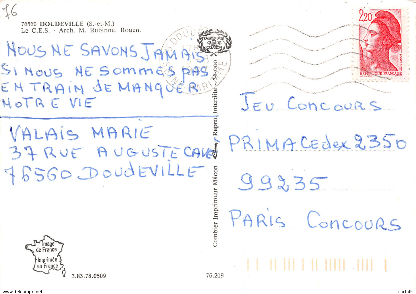 76-DOUDEVILLE-N°4185-A/0283 - Other & Unclassified