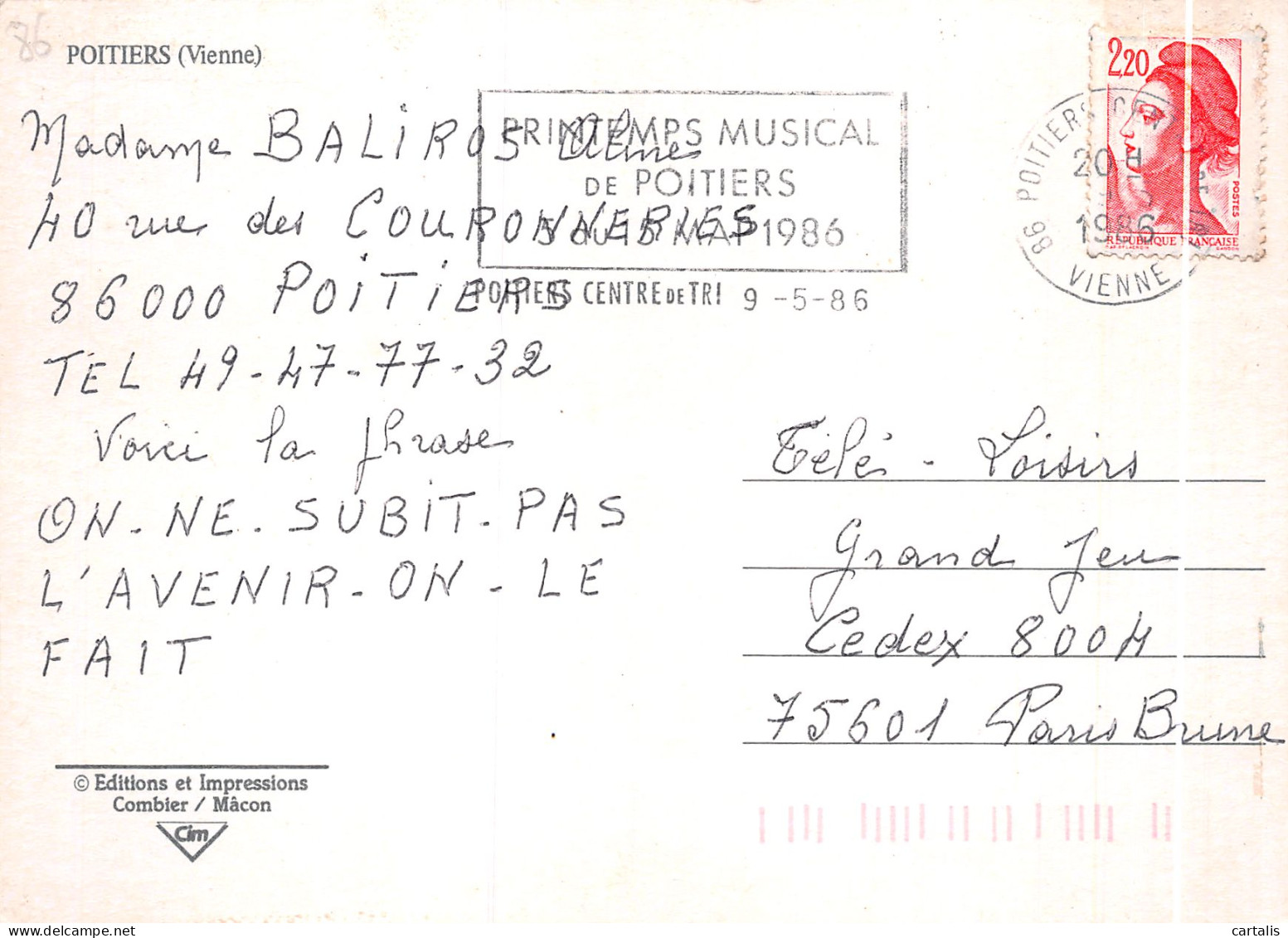 86-POITIERS-N°4185-A/0167 - Poitiers